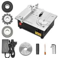 Produktbild: 96W Tischkreissäge mit 4 Klingen, 7-Gang-Netzteil Mini Elektrische Tischsäge Tragbare Präzisions Schneidmaschine Multifunktionale Kleine Table Saw für Holzbearbeitungsprojekte (Nicht Einstellbarer)