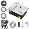 Produktbild: 96W Tischkreissäge mit 4 Klingen, 7-Gang-Netzteil Mini Elektrische Tischsäge Tragbare Präzisions Schneidmaschine Multifunktionale Kleine Table Saw für Holzbearbeitungsprojekte (Nicht Einstellbarer)