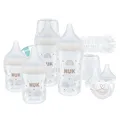 Produktbild: NUK Perfect Match Perfect Start Babyflaschenset | Ab 0 Monate | Passt sich dem Baby an | 4 Anti-Kolik-Babyflaschen, Schnuller, Flaschenbürste und mehr | BPA-frei | 9 Stück