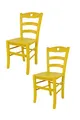 Produktbild: t m c s Tommychairs - 2er Set Stühle Cuore für Küche und Esszimmer, Robuste Struktur aus Buchenholz, in Anilinfarbe Gelb lackiert und Sitzfläche aus Holz