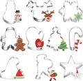 Produktbild: Ausstechformen Weihnachten Set, 10 Stück Ausstecher Fondant Keksausstecher Plätzchenausstecher Plätzchenförmchen Keksformen für Tortendeko Kekse Backen Küche Zubehör