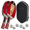 Produktbild: Sunflex® 2x Tischtennisschläger Legend A50 + Tischtennishülle + 6x SX+ Bälle