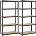 Produktbild: Juskys 3er Regalsystem 1 Corner und 2 Basic Insgesamt 15 Böden mit 2625 kg Tragkraft Grau