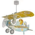Produktbild: Dalber Lampe kinderzimmer, kinderlampe Pendelleuchte Hängelampe, Deckenleuchte Kinder, Deckenlampe kinderzimmer Flugzeug puma Tiere, Deckenlampe Kinderzimmer, 54602, E27 15W LED