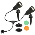 Produktbild: LED Außenstrahler Erdspieß dimmbar Farbfilter 2xGU10 IP44 3W schwarz Briloner - Schwarz