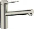 Produktbild: hansgrohe Niederdruck Küchenarmatur Zesis M33, Wasserhahn Küche mit Auslauf Höhe 150mm, für offene Warmwasserbereiter, schwenkbar, 1 Strahlart, Edelstahl Finish