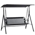 Produktbild: Outsunny 2-Sitzer Hollywoodschaukel Outdoor Gartenliege UV-beständig Hochwertiges Metallrohr winkeleinstellbar Schwarz