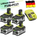 Produktbild: 4X 8.0Ah 18V  Lithium Akku für RYOBI One Plus RB18L50 P108 P107 P104/Ladeger DE