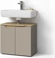 Produktbild: Livinity Waschbeckenunterschrank Timavo, 60 x 57.5 cm mit 2 Türen, Greige/Artisan-Eiche