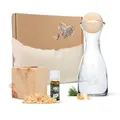 Produktbild: Zirben Geschenkbox 3: Bio-Zirbenkissen mit Würfel-Set, Karaffe und Zirbenkugel