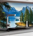 Produktbild: MyMaxxi Küchenrückwand Küchenrückwand selbstklebend Landschaft See Berge Spritzschutz Folie, (Klebefolie Küchenrückwand aufgerollt B 60 cm x H 60 cm), Island shore B 60 cm x H 60 cm