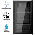 Produktbild: YUNA Cool-View GKS90B Glastürkühlschrank, 89 L – schwarz mit LED & Touchdisplay - Schwarz
