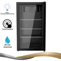 Produktbild: YUNA Cool-View GKS90B Glastürkühlschrank, 89 L – schwarz mit LED & Touchdisplay