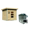Produktbild: Karibu Saunahaus 'Norge' natur 9 kW Ofen, Steuerung Easy 231 x 196 x 238 cm