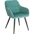 Produktbild: Woltu Esszimmerstuhl, Türkis, Metall, Textil, 56x81x62 cm, Esszimmer, Stühle, Esszimmerstühle, Armlehnenstühle