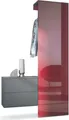 Produktbild: Vladon Garderobe Carlton Set 2, Germany, Wandgarderobe aus Deko-Paneel & hängender Schubladen-Kommode, Anthrazit matt/Bordeaux Hochglanz (105 x 193 x 35 cm)