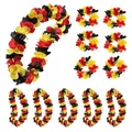 Produktbild: Murago - 12 tlg Deutschland Aloha Fanset Dekoration - 6x Hawaii Kette & Armband - EM Armschmuck Blumenkette Fahne Flagge Fanartikel Accessoire