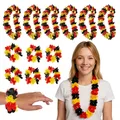 Produktbild: 12er Deutschland Aloha Set Hawaiiketten EM Arm Blumenkette Alohakette Fanartikel