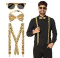 Produktbild: Boland Verkleidungsmaske Pailletten Partyset für Erwachsene, Gold - Hosent