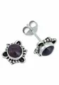 Produktbild: Ohrstecker 925 Silber Granat roter Stein Edelstein Ohrringe echt Silber Damen Sterling Silber Stecker Geschenk(MOS-083-02)