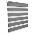 Produktbild: WOLTU Doppelrollo Klemmfix ohne Bohren Holzlook Grau B90 x H150 cm, Duo Rollo lichtdurchlässig Fensterrollo für innen verdunkelnd, Zebrarollo mit Kettenzug - Seitenzugrollo für Fenster und Tür