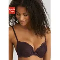 Produktbild: Push-up-BH VIVANCE, Damen, Gr. 70, Cup D, lila (schwarz violet), Microtouch, Obermaterial: 60% Polyamid, 35% Polyester, 5% Elasthan, BHs Push-up-BH, rundherum mit floraler Spitze, Dessous
