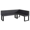 Produktbild: MEBLINI Eckbank für Esszimmer - Küchenbank - Essecke - Sitzecke Küche - Toni - U-Beine 142x196x87cm Rechts - Grau Kunstleder