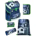 Produktbild: Scooli Schulranzen Campus Fit Fussball Schultasche, Soccer blau, ab 1. Klasse (Grund-Set, 5-tlg., mit gefüllter Federmappe, Turn- & Geldbeutel), mit Brustgurt, 980 Gramm leicht, 18L Volumen blau