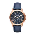 Produktbild: Fossil Grant uhr für Herren, Quarz-Chronographenwerk, mit Edelstahl- oder Lederarmband, Blau, 44MM