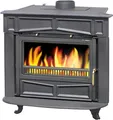 Produktbild: Plamen Glas Franklin Kaminofen 11kW Klassischer Gusskamin Holzofen mit Glasfront