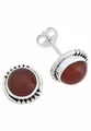 Produktbild: Ohrstecker 925 Silber Karneol orange roter Stein Edelstein Ohrringe echt Silber Damen Sterling Silber Stecker Geschenk(MOS-066-16)