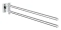 Produktbild: GROHE Start Cube, Handtuchhalter doppel-armig (44cm lang, schwenkbar, mit verdeckter Befestigung, zum Bohren inkl. Schrauben & Dübel, langlebige Oberfläche), eckig, chrom, 40976000