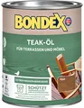 Produktbild: Bondex Teak Öl Teak 0,75 L für 17 m² | Extrem wasserabweisend | Schützt vor Rissbildung und Austrocknung | Atmungsaktiv | matt | Holzöl | Holzschutz