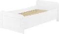 Produktbild: Weißes Einzelbett extra hoch 100x200 Zubehör wählbar V-60.42W-10Federleisten