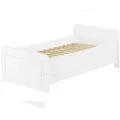 Produktbild: Erst-Holz Weißes Einzelbett extra hoch 100x200 Zubehör wählbar V-60.42W-10 Federleisten