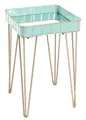 Produktbild: Haku Beistelltisch 35x35cm gold-türkis Wohnzimmertisch Metalltisch Ablagentisch