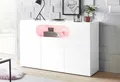 Produktbild: INOSIGN Sideboard Real,Vitrine,Kommode,Schrank,Breite 130 cm komplett hochglanz lackiert, mit 3 Türen davon 2 abgerundet, die ein ovales offenes Fach bilden