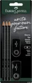 Produktbild: Faber-Castell 217086 - Bleistifte Set Sleeve, mit Spitzer, Radiergummi und 3 Bleistiften, Schreibset Grip 2001 schwarz