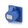 Produktbild: CEE Wand Steckdose Drehstrom IP44 Blau Gerade 16A 230V 6h, 3-polig (2P+E)