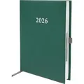 Produktbild: 2026 ADINA Buchkalender Chefplaner A5 grün-metallic 1 Tag 1 Seite