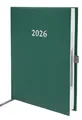 Produktbild: 2026 ADINA Buchkalender Chefplaner A5 grün-metallic 1 Tag 1 Seite