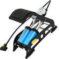 Produktbild: 2-Zylinder Fußpumpe mit Manometer Tretluftpumpe Fahrradpumpe alle Ventile Luftpumpe Doppelzylinder Fußluftpumpe Fahrrad 7 bar Fahrrad Auto Retoo