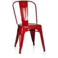 Produktbild: hjh OFFICE Esszimmerstuhl VANTAGGIO COMFORT Stuhl Metall ohne Armlehnen 1 (1 St), Küchenstuhl, Stuhl Esszimmer, Stapelstuhl Metallgestell rot|schwarz