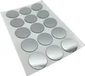 Produktbild: 15x Selbstklebende Abdeckkappen für Schrauben, Bohrlöcher & kleine Macken - Universell einsetzbare Schraubenabdeckung – Chrom / Ø 20 mm