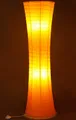 Produktbild: TRANGO LED Stehlampe, 1230L Design LED Reispapier Stehlampe *AMSTERDAM* Reispapierlampe *HANDMADE* Stehleuchte mit orangefarbenem Lampenschirm inkl. 2x E14 LED Leuchtmittel, Form: Rund, Höhe: 125cm, Wohnraumlampe, Standlampe