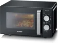 Produktbild: SEVERIN 2-in-1 Mikrowelle mit Grill, Nutzung auf 2 Ebenen flacher Glasboden, 20L