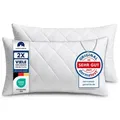 Produktbild: 2er Set Kissen (40x80 cm) -Kopfkissen für Bett - Mit Reißverschluss - Sofakissen für Couch und Sofa - Waschbar bis 60° - weiß - Weiß
