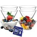 Produktbild: LAV Dessertschalen Glas Set 6, 345ml BLEI FREI Schüsseln, Stapelbare Glasschalen, Dessertbecher, Puddingschalen, Dessert Schalen Glas, Salatschüssel, Soßenschalen, Dessert Bowls