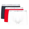 Produktbild: Tommy Hilfiger Herren 3er Pack Boxershorts Trunks mit Logobund, Mehrfarbig (Desert Sky/White/Primary Red), XXL