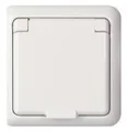 Produktbild: Elso Schuko Steckdose Fashion Klappdeckel mit Rahmen IP44 Unterputz 225044